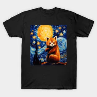 starry night red panda T-Shirt